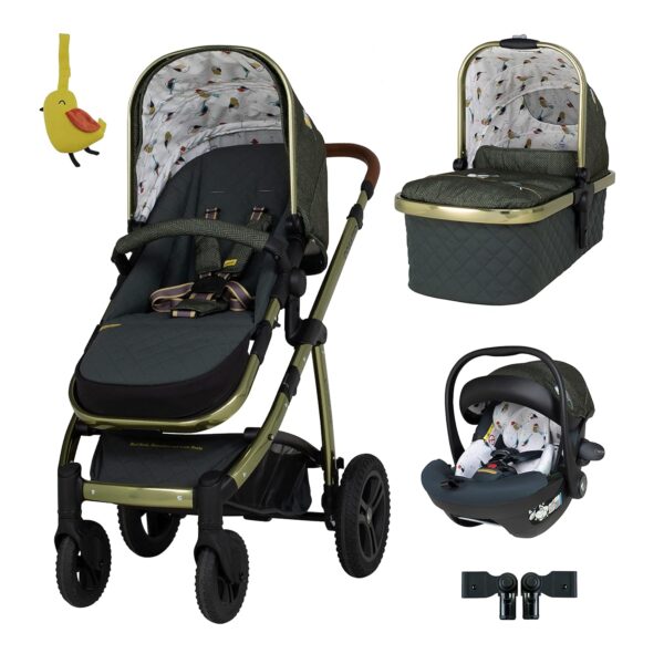 Cosatto 3 in 1 Travel System, Wow 2 - Birth to 25kg, Compact Fold, Inc Carrycot, iSize Car Seat, Adapters & Raincover (Bureau)