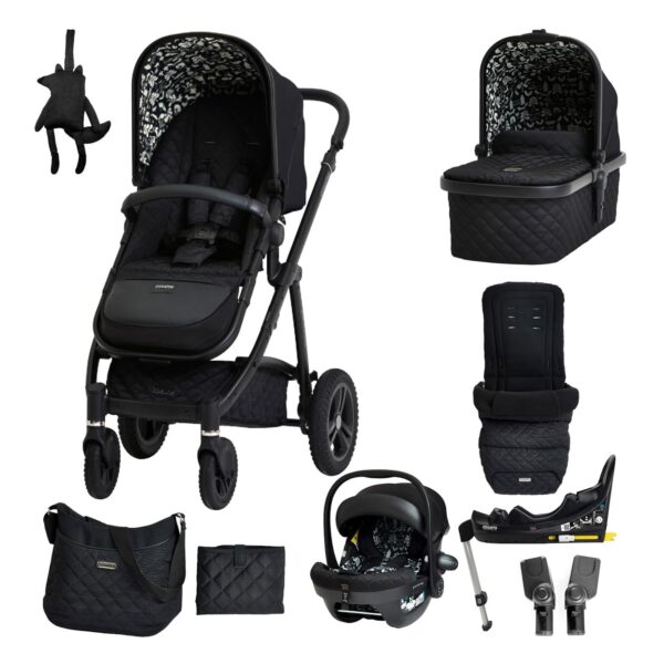 Cosatto 3 in 1 Travel System - Wow 2 Everything Bundle - Compact Fold & Lightweight, Carrycot, Seat Unit, iSize Car Seat, ISOFIX Base, Adapters, Footmuff, Changing Bag &...