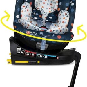 COSATTO Come & Go 2-360° Rotate Car Seat, Birth to 4 Years (0-105cm), Group 0/0+/1 ISOFIX Integrated Base, R129, ERF, Side Impact Protection, 5 Point Plus Anti Escape (Spot On)