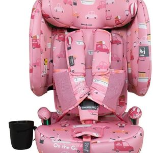 Cosatto On The Go, Foldable Car Seat, 15 Months – 12 Years, 76-150cm, Portable ISOFIX Travel Car Seat, Ultra-Compact & Lightweight, Side Impact Protection & Travel Bag (Itchy...