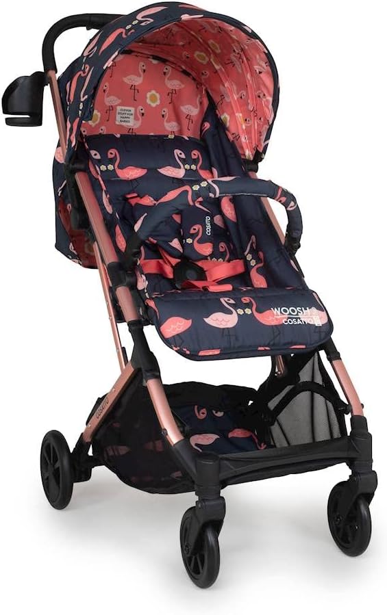 COSATTO Woosh 3 Pushchair – Lightweight Stroller Birth to 25kg - One Hand Easy Fold, Compact, Telescopic Handle, Extra Large Shopping Basket, Cup Holder, Bumper Bar & Raincover...