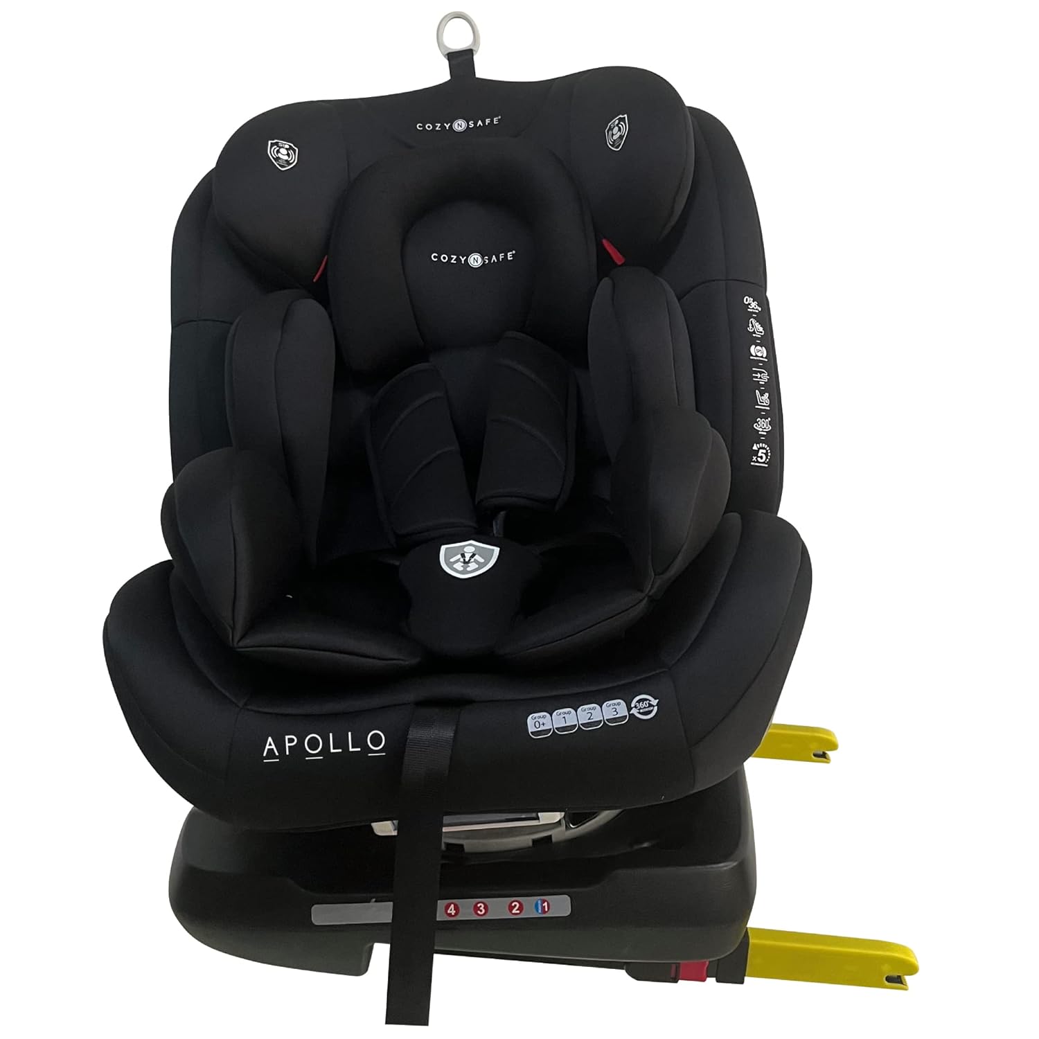 Cozy N Safe Apollo 360 Rotation Spin Toddler, Child Car Seat, Group 0+/1/2/3 (0-36kg, Birth to 12 Yrs), Rear & Forward Facing, ISOFix & Top Tether, 5 Recline Positions, Side...