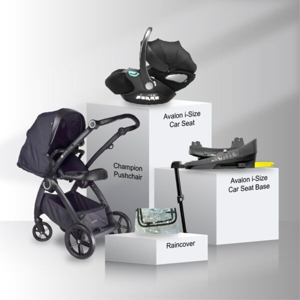 Cozy N Safe Champion & Avalon Travel System Bundle - Pram, Carrier and Base.