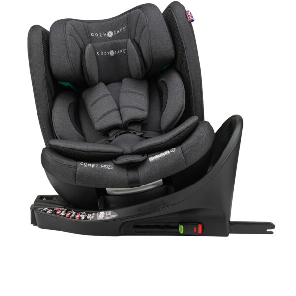 Cozy N Safe Comet i-Size 360 Rotation Spin Car Seat, 0-12 Years, Rear & Forward Facing, ISOFix & Support Leg, 5-Point Harness, 3 Recline Positions, 18 Headrest Positions, ECE...