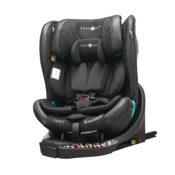 Cozy N Safe Comet i-Size 360 Rotation Spin Car Seat, 0-12 Years, Rear & Forward Facing, ISOFix & Support Leg, 5-Point Harness, 3 Recline Positions, 18 Headrest Positions, ECE...