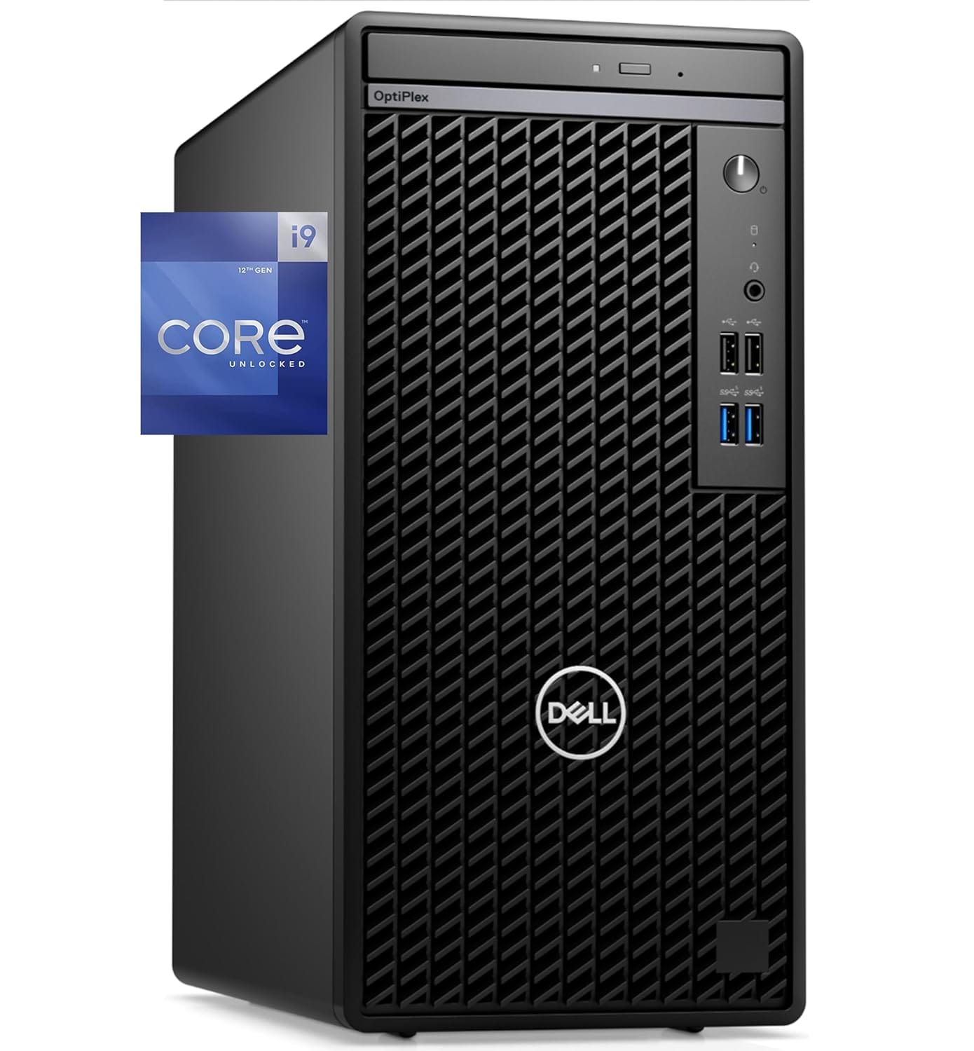 Dell 7010 Optiplex Tower Computer, Intel Core i9-12900K, 32GB RAM, 2TB NVMe SSD, DisplayPort, HDMI, USB C, DVDRW, Wi-Fi, Bluetooth, Windows 11 Pro, Black Desktop