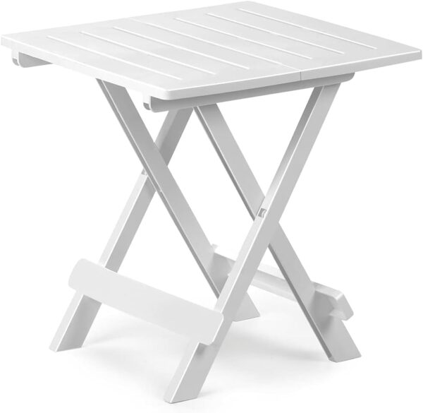 Deuba® Adige Folding Coffee Table | For Indoor & Outdoor Use | Weather-Resistant | Easy to Clean | Compact & Foldable | 50 x 45 x 43 cm | White