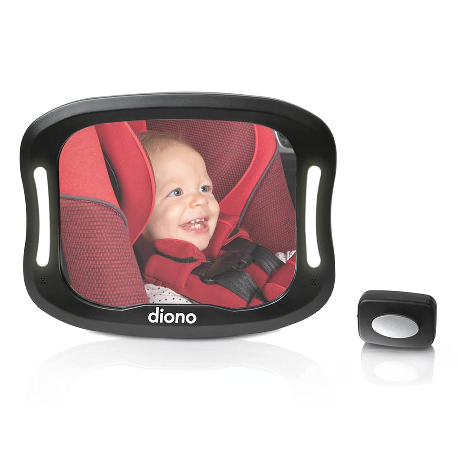 Diono Easy View XXL Baby Car Mirror with Extra Wide View, Safety Car Seat Mirror for Rear Facing Infant with 360 Rotation, LED Night Light, Wide Crystal Clear View,...
