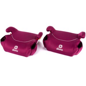 Diono Solana Backless Booster Car Seats, Lightweight, Machine Washable Covers, 2 Cup Holders, Pink, Pack of 2
