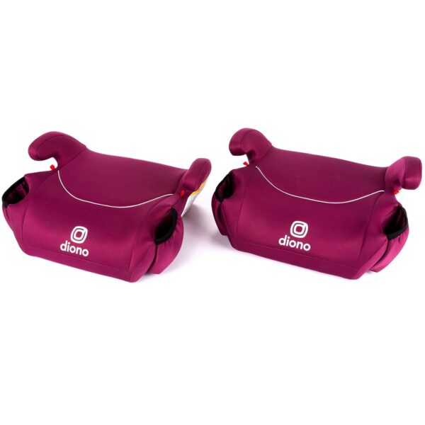 Diono Solana Backless Booster Car Seats, Lightweight, Machine Washable Covers, 2 Cup Holders, Pink, Pack of 2