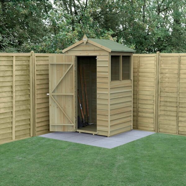 Forest Garden 4LIFE Apex Shed 4x3 - Single Door - 2 Windows