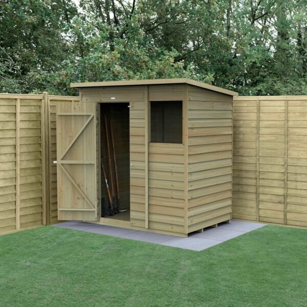 Forest Garden 4LIFE Pent Shed 6x4 - Single Door - 1 Window