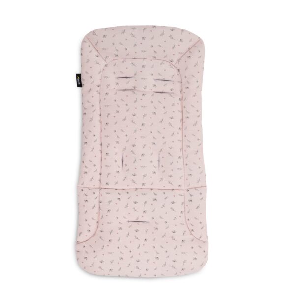 hauck Padded Pushchair Liner, Flowers Rose - Universal Fit for Most Pushchairs, Strollers & Bike Trailers, Breathable & Soft Cotton, Machine Washable