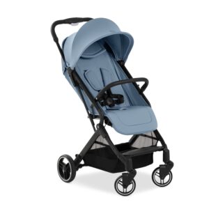 hauck Travel N Care Plus, Dusty Blue - Lightweight Travel Pushchair with Raincover, Head Cushion Suspension, Compact & Foldable, UPF 50+, Fully Reclining from Birth up to 22 kg