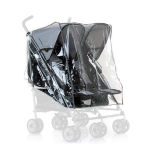 Hauck Universal Raincover for Double Pushchairs, Water Resistant and Durable, Compatible with Turbo Duo and Roadster Duo Transparent
