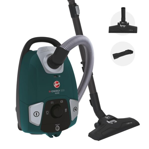 Hoover H-ENERGY 300 Cylinder Vacuum Cleaner - High Performance Small Corded Vacuum, 3.5L Bagged Canister, Hepa Filter, Compact to Store, 850w [HE310HM]