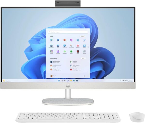 HP 27-cr1003na 27" All-in-One AIO Desktop PC (Intel Core Ultra 7 155U CPU | 8GB DDR5 RAM | 512GB NVMe SSD | Iris Xe Graphics | Windows 11 Home | Shell White