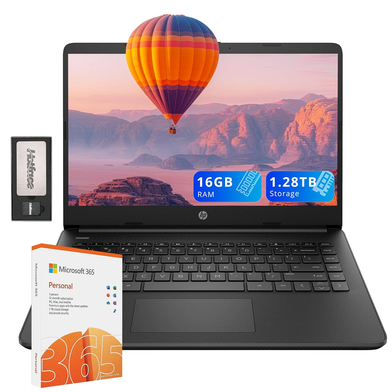 HP Flagship 14" HD Laptop with 1 Year Office 365 | 16GB RAM | 1.28TB Storage(128GB EMMC & 160GB Docking Station Set & 1TB Cloud Storage) | Intel 4-Core Processor | Webcam |...