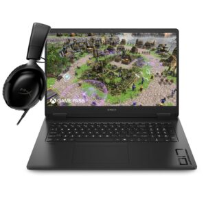HP Omen 17" Gaming Laptop and HyperX Cloud III Wired Headset Bundle, AMD Ryzen 5-8645HS, AI Enhanced, 16 GB RAM, 1TB SSD, NVIDIA GeForce RTX 4050 Graphics, FHD Display, 144Hz,...