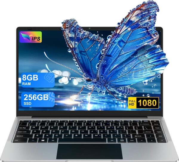 HUQPPQ Laptop14 inch Laptop Computer 8GB RAM 256GB SSD Celeron N4020 PC Notebook 1920x1080 FHD IPS with WIN11 WiFi 5G BT4.2 USB3.0 Wireless Mouse & UK Keyboard Film Included