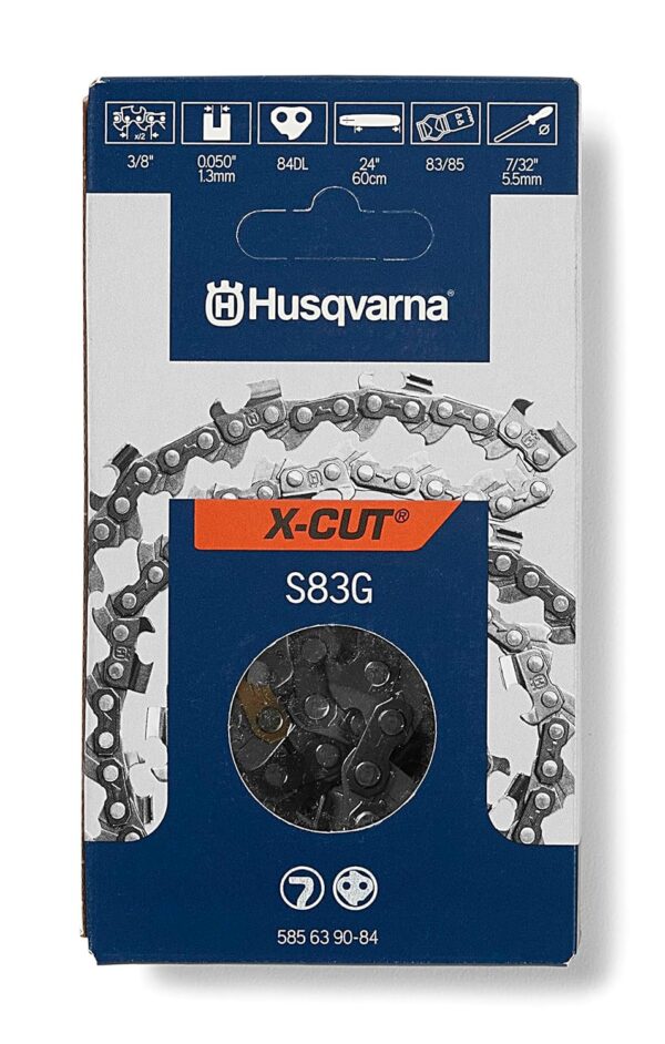 Husqvarna X-Cut S83G 24 Inch Semi Chisel Chainsaw Chain, 3/8" Pitch, .050 Gauge