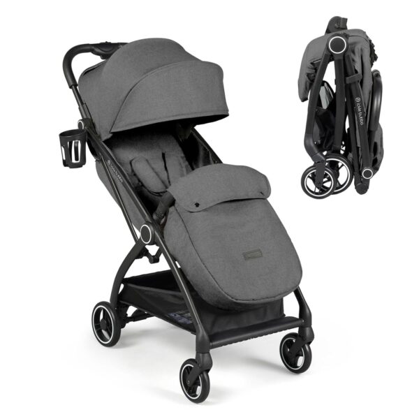 Ickle Bubba Aries Prime Auto-Fold Stroller – Lightweight, Compact Pushchair from Birth to 22kg, Multi-Position Recline, UPF 50+ Hood, Includes Carry Bag, Footwarmer & Cup Holder...