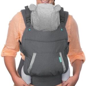 Infantino Cuddle Up Baby Carrier, Ergonomic Bear-Themed, Face-in Front & Back Carry, Removable Character Hood for Infants and Toddlers, 5,4-18,1kg