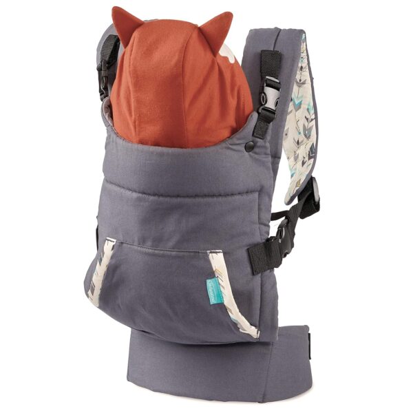 Infantino - Cuddle Up Carrier - Ergonomic Fox-Themed - Face-in Front & Back Carry - Removable Character Hood - Adjustable - Easy to Clean - 12-40 lbs (5.4-18.1 kgs) - Grey - 1...