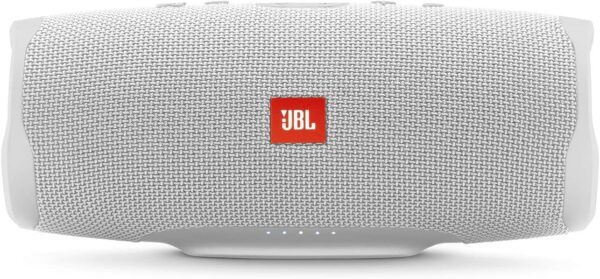 JBL Charge 4 Portable Waterproof Bluetooth Speaker and Power Bank with Rechargeable Battery for More Devices, White
