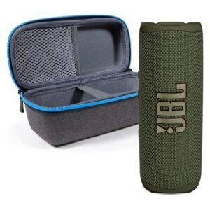 JBL Flip 6 (Green) + Bundle with divvi! Protective Hardshell Case (Black)