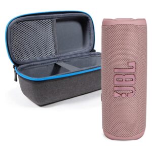 JBL Flip 6 (Pink) + Bundle with divvi! Protective Hardshell Case (Black)