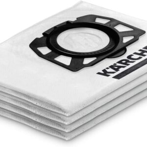 Kärcher Original Fleece Filter Bag KFI 357: 4 pieces, 3-ply, extremely tear-resistant and robust, custom-fit for Kärcher Wet and Dry Vacuum Cleaners and Carper Cleaners, SKU:...