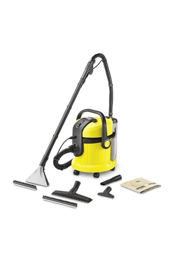 Kärcher Wash-Vacuum Cleaner SE 4001 Plus, Deep Cleaning on Textile Surfaces by Spraying, Dry and Wet Vacuum, 1400 W, 4 + 4 L Clean/Dirty Water Tank, Black/Yellow