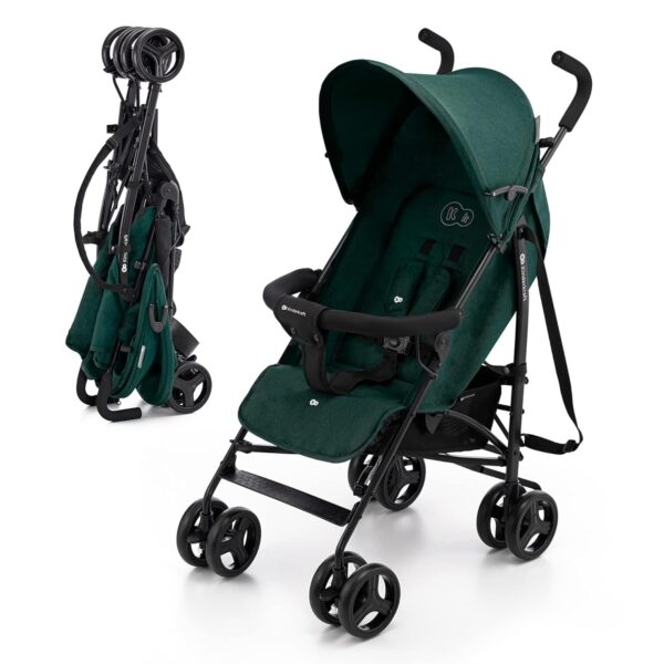 Kinderkraft TIK Lightweight Stroller, Baby Pushchair, Travel Buggy, Easy Folding and Transport, Ajustable Backrest, from 6 Months up to 17kg, Green