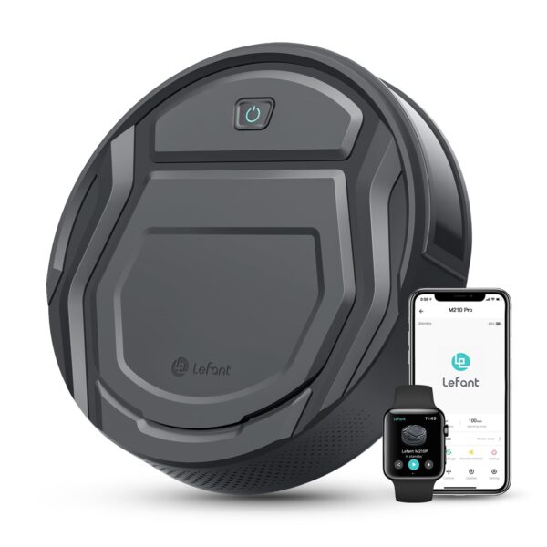 Lefant M210P Grey Robot Vacuum Cleaner, Small Robot Robotic Vacuum 7.8cm Thin 28cm DIA, 2200 Pa Suction, Alexa Voice Control Self-Charging Robotic Vacuum Ideal for Pet Hair Hard...