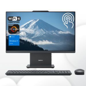 Lenovo 2024 IdeaCentre 27 Inch All-in-One Touch Screen, FHD 100Hz Touchscreen, AMD Ryzen 5 7535HS, 16GB DDR5 RAM, 512GB SSD, Wireless KB and Mouse, Wireless Charging Station,...