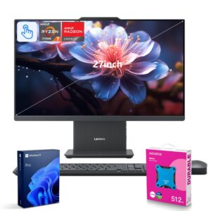 Lenovo 2025 IdeaCentre Next Gen Copilot AI Ready Business All-in-One, 27" FHD Touchscreen 100Hz, AMD Ryzen 7 7735HS, 64GB DDR5 RAM, 2TB SSD, Wi-Fi 6, Win 11 Pro, Grey, ADATA 512...