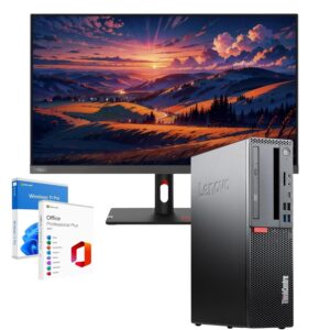 Lenovo Full Desktop PC Intel Core i5-8400 Desktop PC | 16GB RAM | 512GB SSD | 27" Monitor ThinkVision S27i-30 FullHD Win 11 OFFICE 2021 Professional 36 Months Warranty