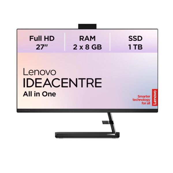 Lenovo IdeaCentre AIO 3 27ALC6 AMD Ryzen™ 7 7730U 68.6 cm (27") 1920 x 1080 pixels All-in-One PC 16 GB DDR4-SDRAM 1 TB SSD Windows 11 Home Wi-Fi 6 (802.11ax) Black