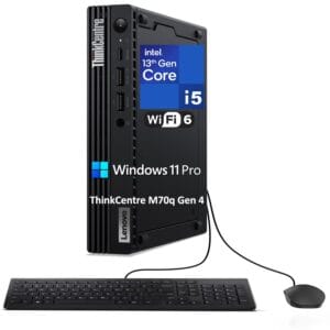 Lenovo ThinkCentre M70q Gen 4 MFF Tiny 1L Mini PC Business Desktop Computer, 13th Gen Intel 10-Core i5-13400T (Beat i7-12700T), 64GB DDR4 RAM, 1TB PCIe SSD, WiFi 6, RJ45,...
