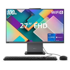 Lenovo ThinkCentre Neo 50a All-in-One Business Computer, 27" 100Hz FHD IPS Display, Intel Core i7-13620H, 64GB DDR5 RAM, 2TB SSD, 5MP AI Webcam, Keyboard and Mouse with