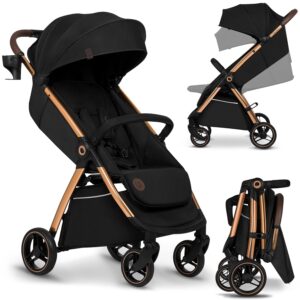 Lionelo Ingrid Lightweight & Compact Stroller from 6 Months to 22kg, Auto-Folding Pushchair with Reclining Seat, Full Suspension, 360° Swivel EVA Wheels, XXL Canopy, Travel...