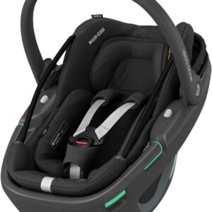 Maxi-Cosi Coral 360 i-Size Baby Car Seat, 0-12 Months, 40-75 cm, 360 One-Hand Rotation, Ultra-Lightweight Carrying, Easy-in Harness, Essential Black