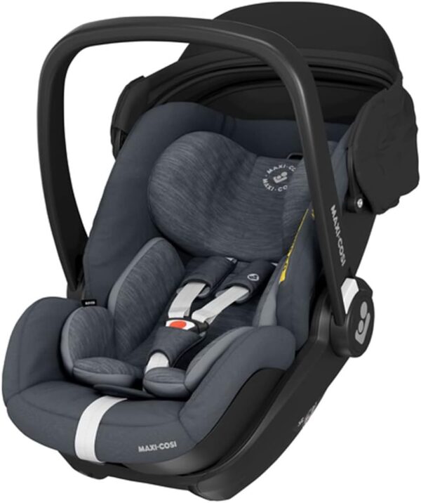 Maxi-Cosi Marble Baby Car Seat, Near Lie Flat Reclining Baby Seat with ISOFIX Base, Group 0+, i-Size, 40-85 cm (from Birth to approx 15 months), Essential Graphite