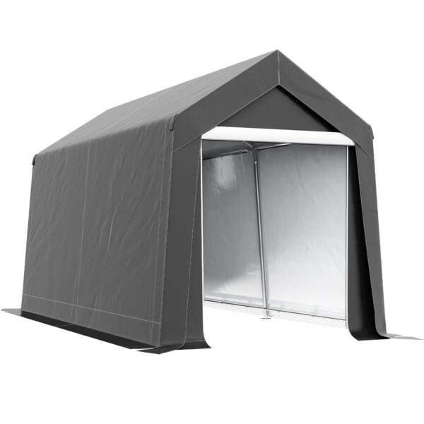 Outsunny 2.1 x 3.6 (m) Garden Storage Tent, Portable Shed with Heavy Duty Galvanised Steel Frame, Ventilation Window, Roll-up Zipper Door, for Bike, Motorbike, Garden Tools,...
