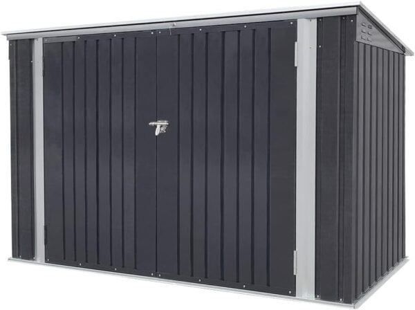 Panana Garden Storage Shed Bike Metal Pent Tool Shed House Galvanized Steel Can Put 3-4 Bicycles (D105x W210x H130cm)