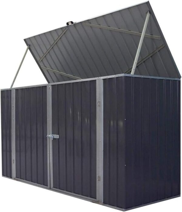 Panana Large Galvanized Metal Garden Shed Bike Unit Storage Tools Bicycle Storage 225x88x125cm