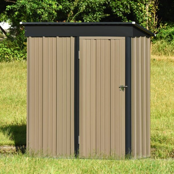 Panana Metal Garden Shed Garden Storage Outdoor Metal Utility Tool Storage Box Door at 5FT side (3X5FT)