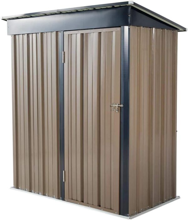 Panana Metal Garden Sheds Garden Storage Outdoor Metal House Utility Tool Storage with Lock for Tools (5x3)