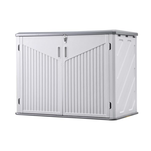 Panana Plastic Garden Storage Shed Outdoor Storage Includes Plastic Floor, Strong Structure House Tool Shed (4.3x2.3FT)